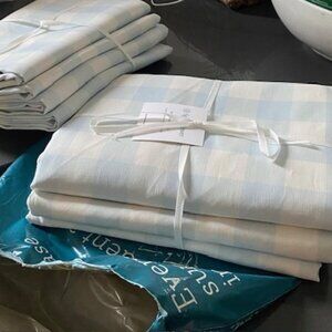 Light Blue Plaid Curtain Panels by Spoonflower